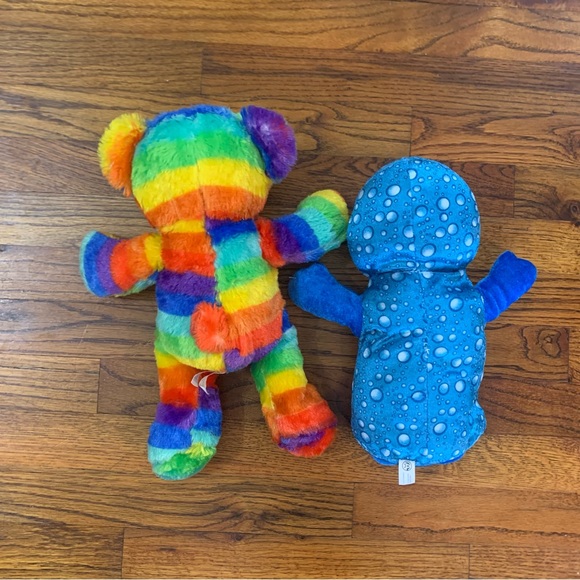 Stuffed Animals 14” Multicolor Stripe Teddy Bear & 12” Blue Polkadot Caterpillar - Picture 13 of 14